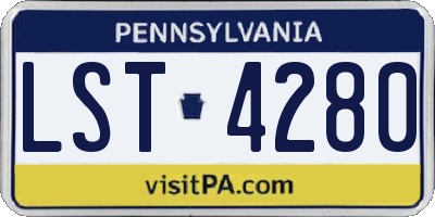 PA license plate LST4280