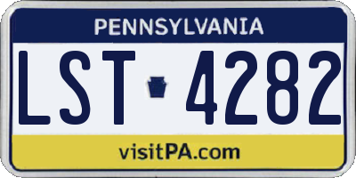 PA license plate LST4282
