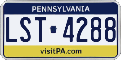 PA license plate LST4288