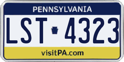 PA license plate LST4323