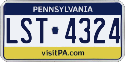 PA license plate LST4324