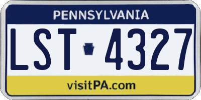 PA license plate LST4327