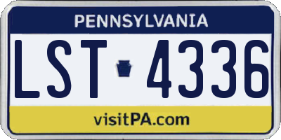 PA license plate LST4336