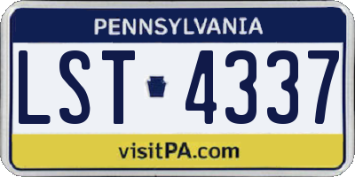 PA license plate LST4337