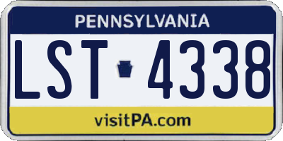 PA license plate LST4338