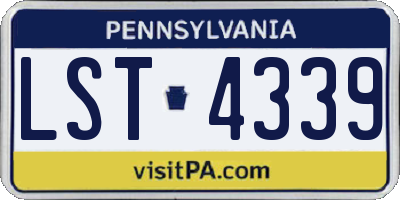 PA license plate LST4339