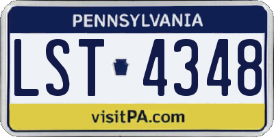 PA license plate LST4348