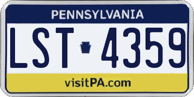 PA license plate LST4359