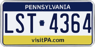 PA license plate LST4364