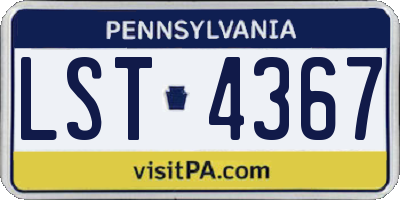 PA license plate LST4367