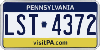 PA license plate LST4372