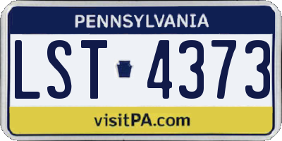 PA license plate LST4373