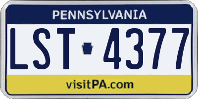 PA license plate LST4377