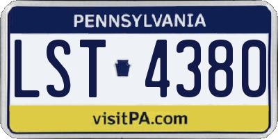 PA license plate LST4380