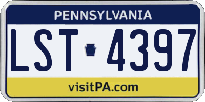 PA license plate LST4397