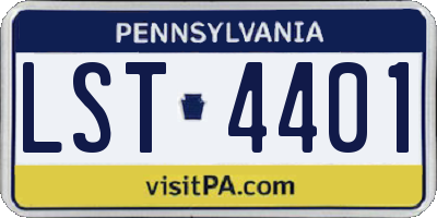 PA license plate LST4401