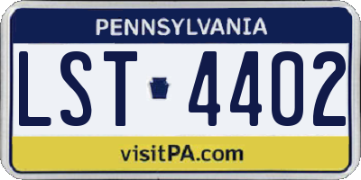 PA license plate LST4402