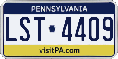 PA license plate LST4409