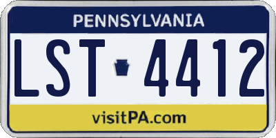 PA license plate LST4412