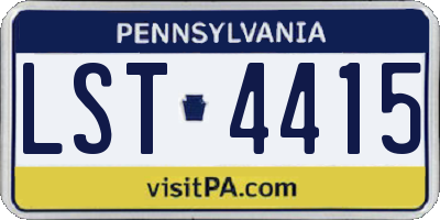 PA license plate LST4415