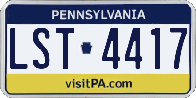 PA license plate LST4417
