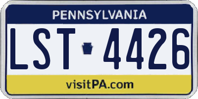 PA license plate LST4426