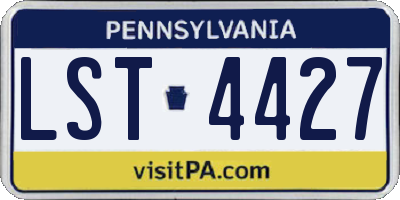 PA license plate LST4427