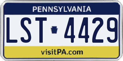PA license plate LST4429