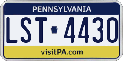 PA license plate LST4430