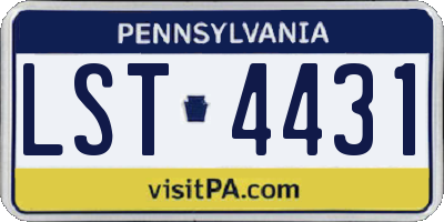 PA license plate LST4431