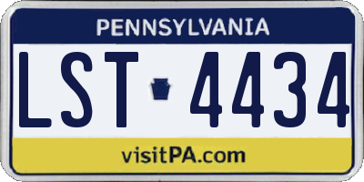 PA license plate LST4434