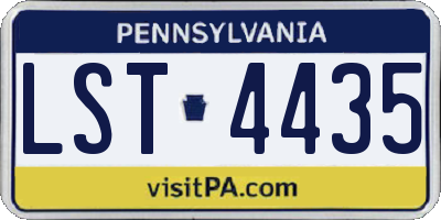 PA license plate LST4435