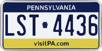 PA license plate LST4436