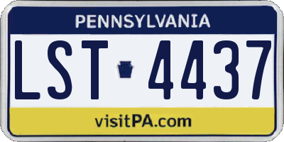 PA license plate LST4437