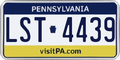 PA license plate LST4439