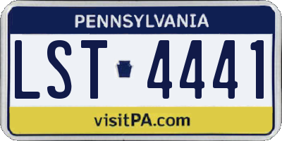PA license plate LST4441