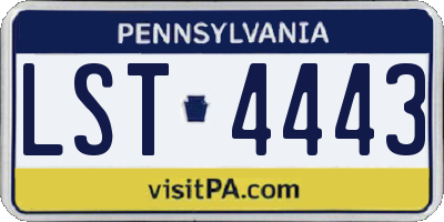 PA license plate LST4443