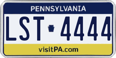 PA license plate LST4444