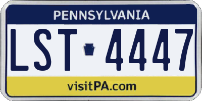 PA license plate LST4447
