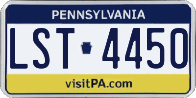 PA license plate LST4450