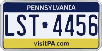 PA license plate LST4456