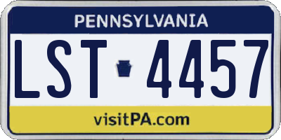 PA license plate LST4457
