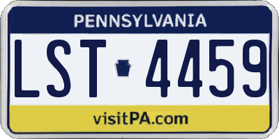 PA license plate LST4459