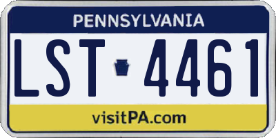 PA license plate LST4461