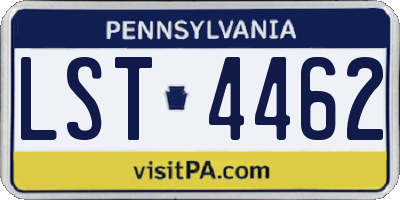 PA license plate LST4462