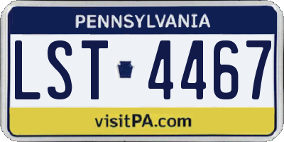 PA license plate LST4467