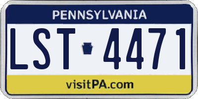 PA license plate LST4471