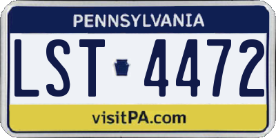 PA license plate LST4472