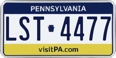PA license plate LST4477