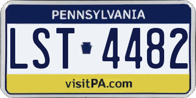 PA license plate LST4482